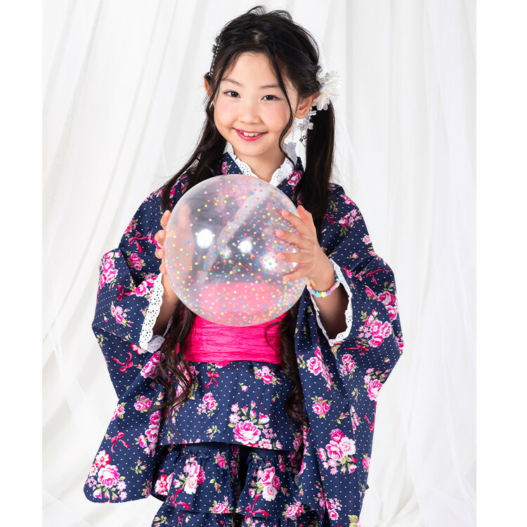 子供用浴衣ドレス ワンピースタイプ 3点セット 100/110/120/130 [浴衣
