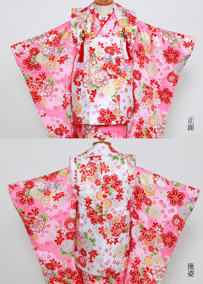 七五三 着物 3歳 被布セット 女の子7点フルセット 着付けマニュアル