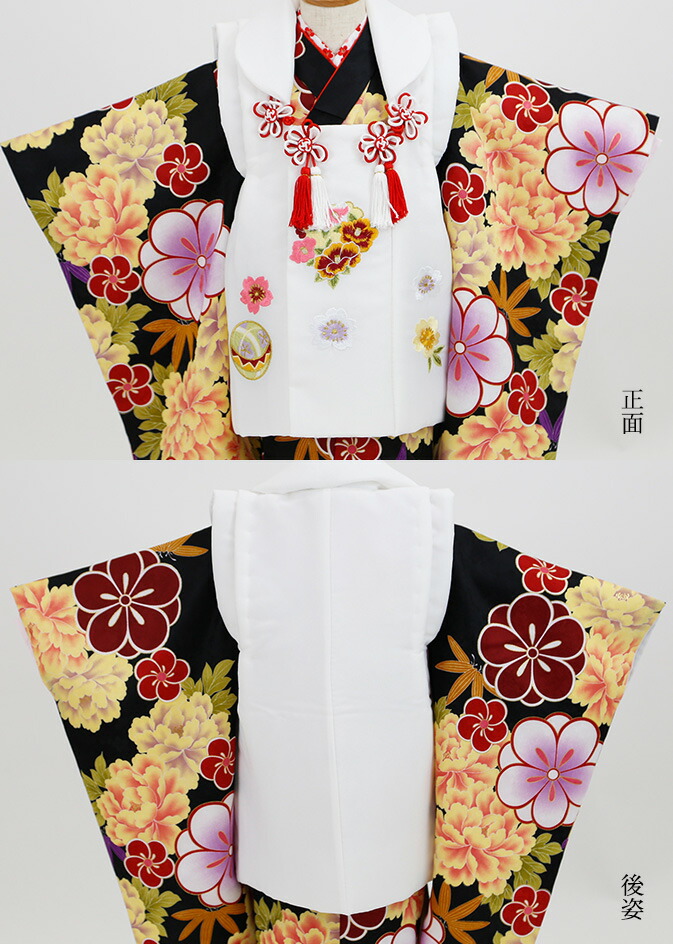 七五三 着物 3歳 被布セット 女の子7点フルセット 着付けマニュアル