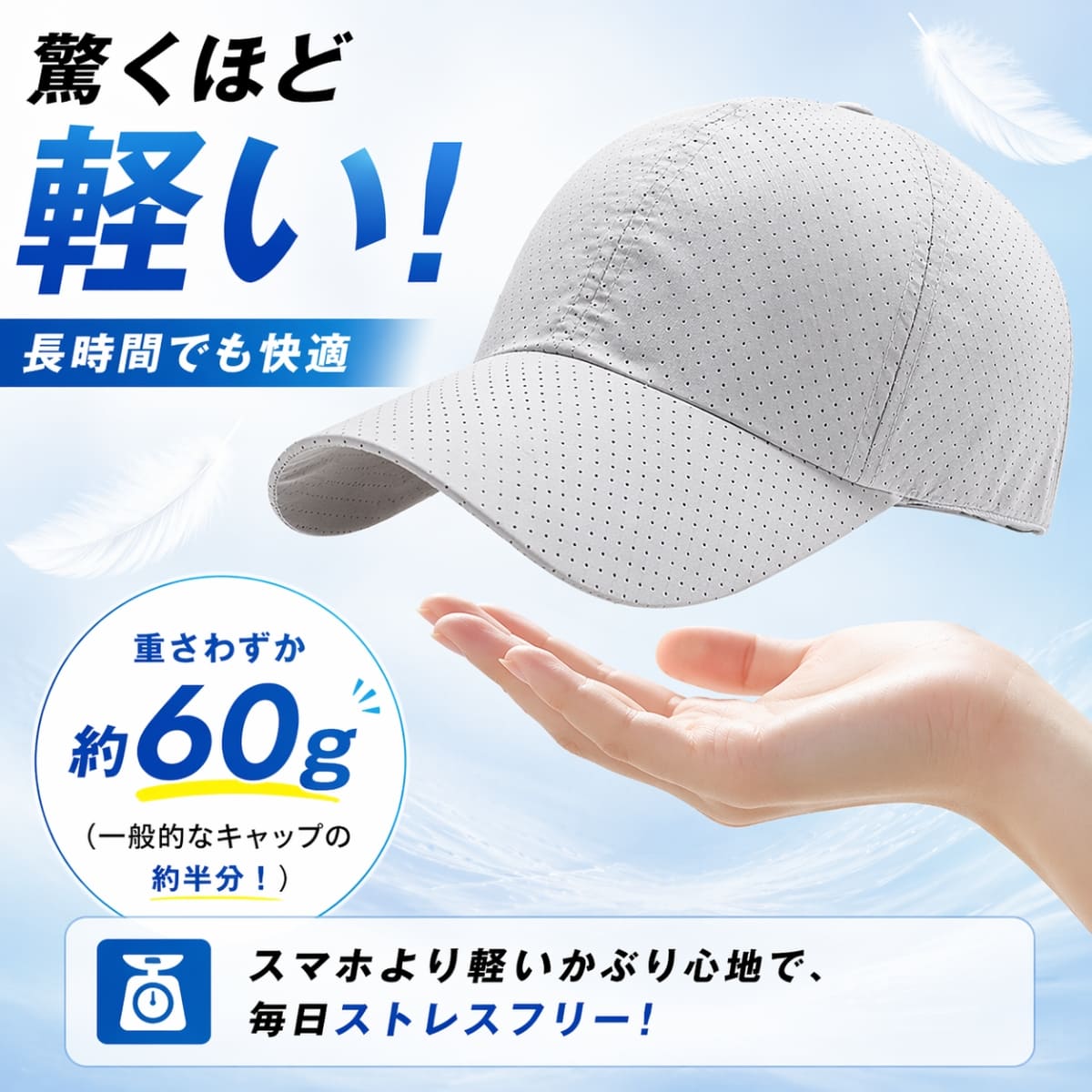 ランニングキャップ メッシュ メンズ レディース 春 夏 キャップ 深め スポーツキャップ シンプル 帽子 ジョギング ゴルフ 日除け 熱中症対策 関連画像5