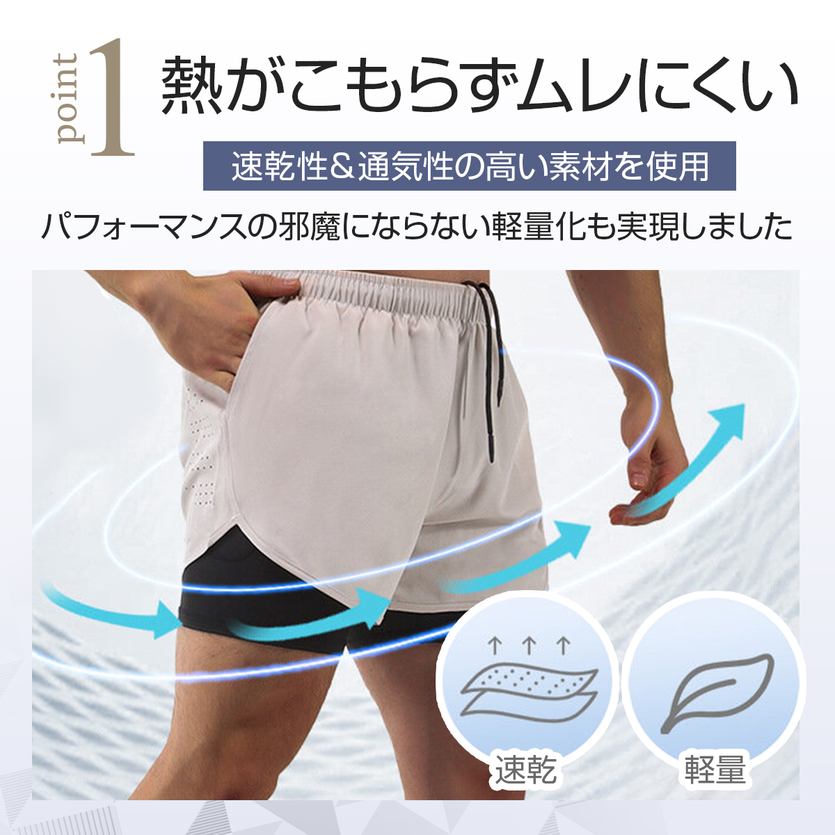 ランニングパンツ メンズ ポケット ランパン インナー付き ランニングウェア ショーツ ショートパンツ 速乾 陸上 ジムウェア 春 夏 関連画像3