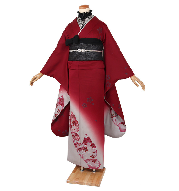 振袖 レンタル セット 赤 エンジ 貸衣裳 成人式 結婚式 卒業式 振袖