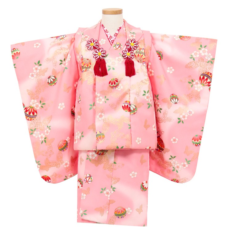 七五三 着物 3歳 レンタル フルセット 女の子 被布セット ピンク 着物