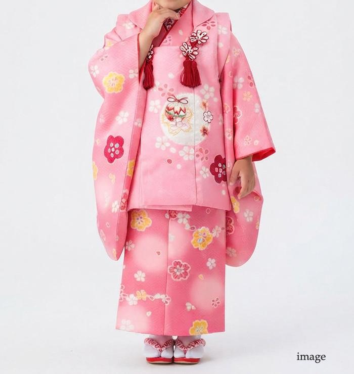 七五三用ピンク衣装セット レンタル 七五三 着物 3歳 フルセット 女の子 三歳 着物レンタル 貸