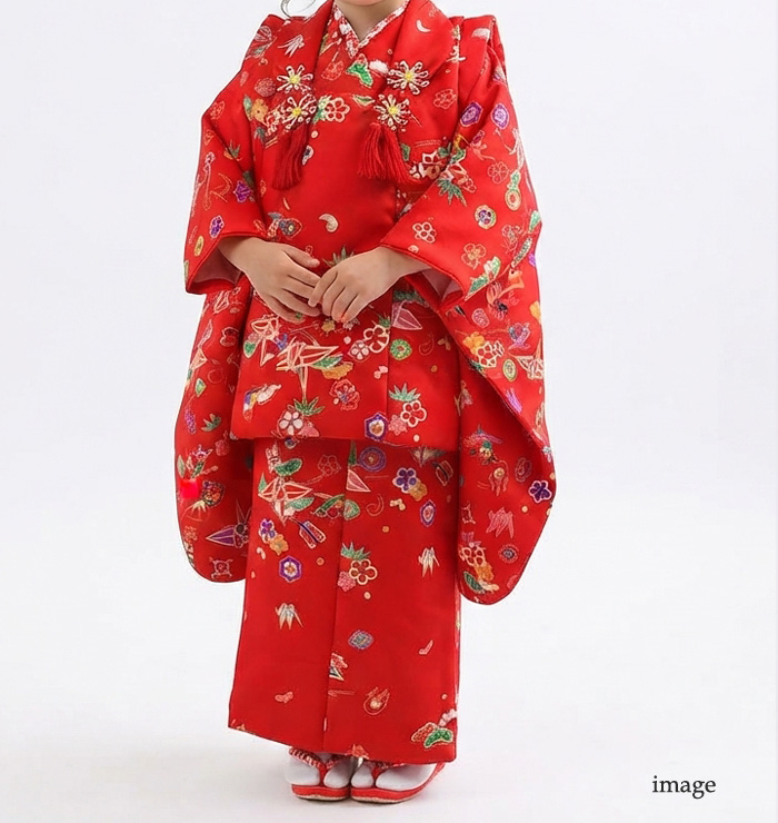 七五三 着物 3歳 753 レンタル フルセット 七五三3歳着物 女の子 赤