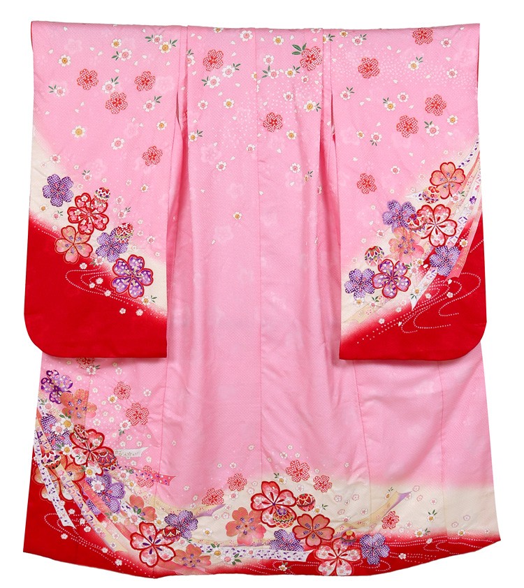 七五三 着物 7歳 レンタル フルセット 女の子 箱迫セット ピンク