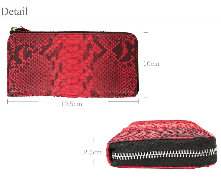 パイソン 長財布 サイフ 蛇革 レッド 黒 ナチュラル 財布