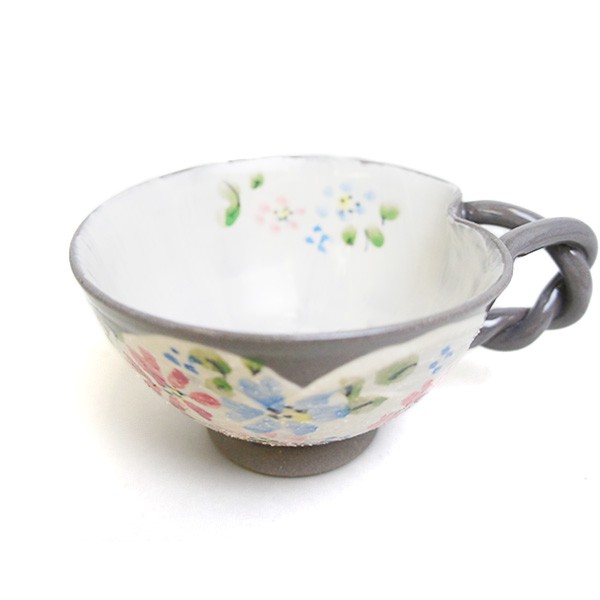 Amazon.co.jp: 和食器 京焼清水焼 俊山窯 葡萄柄 スープカップ