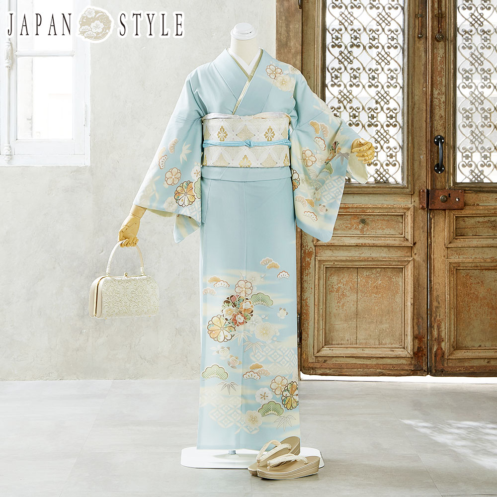 訪問着　フルセット　着物　正絹　袷　紺色　花の散り舞　N5 訪問着 フルセット 着物 正絹 袷 紺色 花の散り舞 N5 - メルカリ