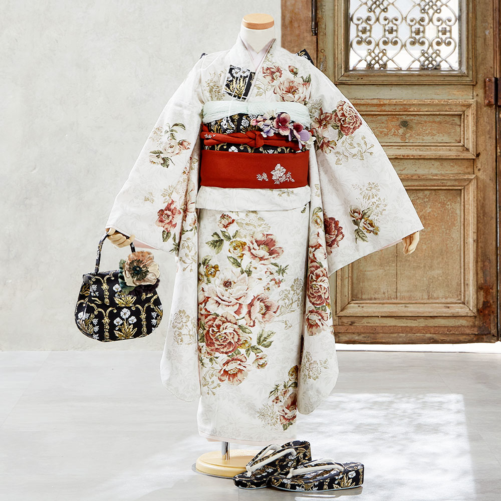 七五三　シルクの着物　一式セット ☆【レンタル】七五三 JILL STUART 着物セット レンタル 753 7歳用 16