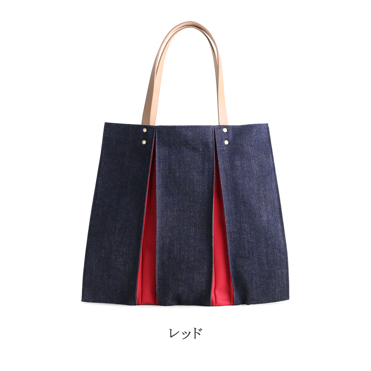 KOSHO ougi denim トートバッグ WH レディース メンズ おしゃれ オリジナル 日本製 京都 肩掛 軽量 通勤 裏地付き ホック付き A4サイズ対応 大きめの画像