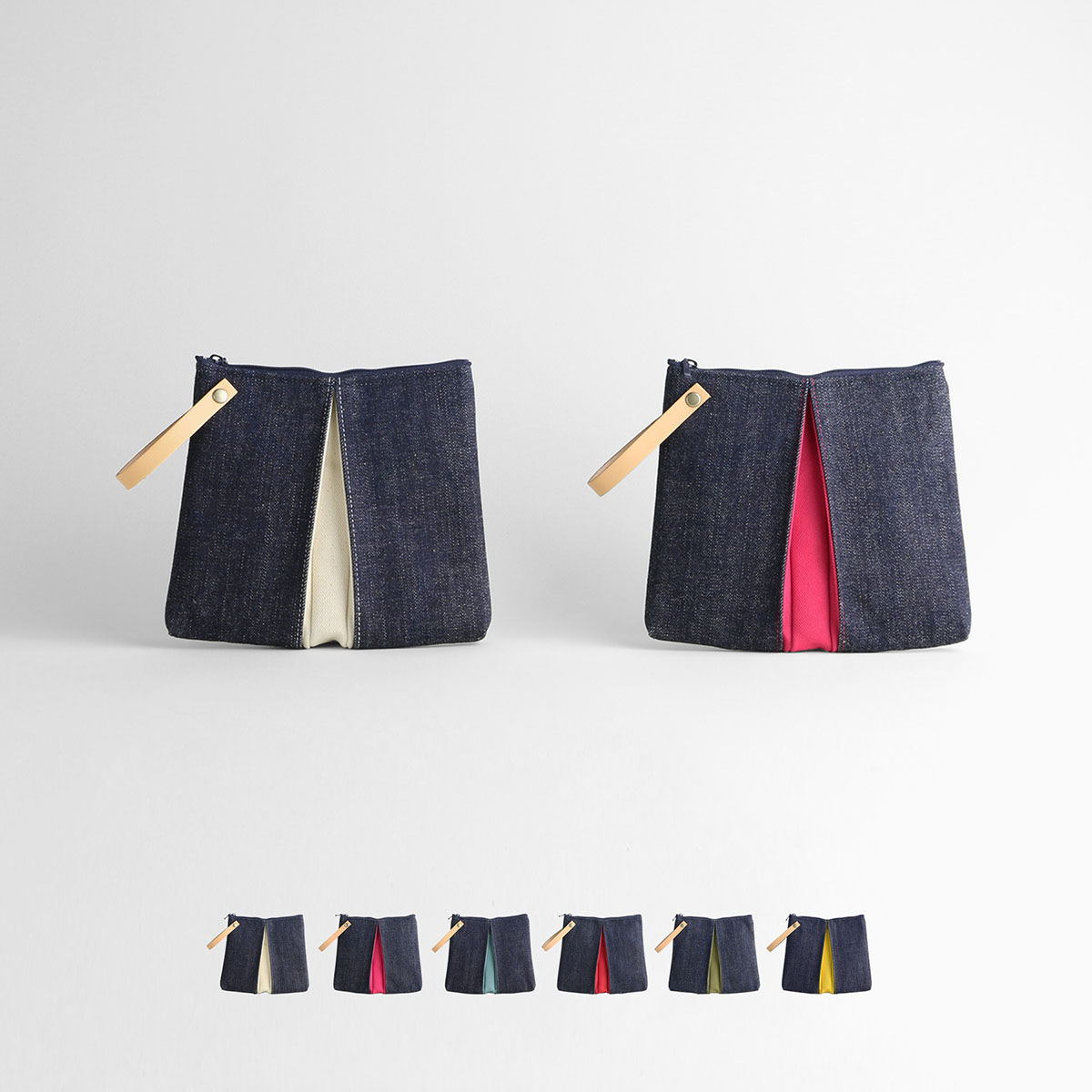 rio様用デニムポーチ 岡山デニム「にゃおとら」ポーチ（C） Japanese denim pouch (C