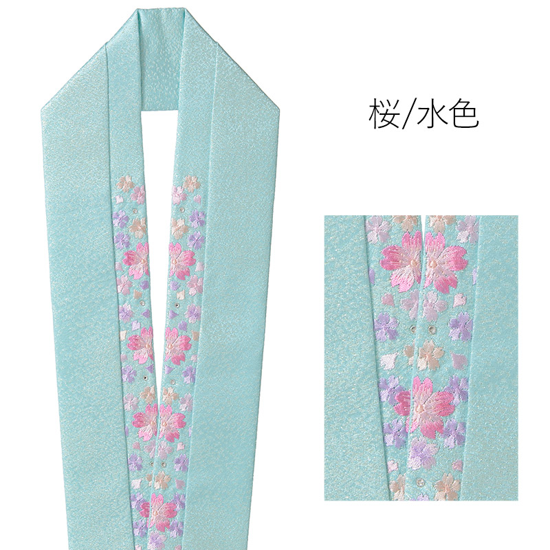 成人式 重ね衿 スワロフスキー 重ね衿 伊達衿 正絹 刺繍 スワロフスキー ピン付 卒業式 成人式