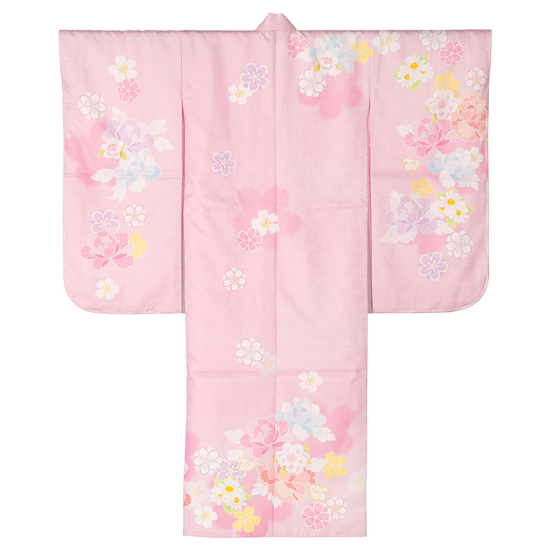販売】七五三 女の子 着物 四つ身 単品 7歳 絵羽柄 襦袢付き