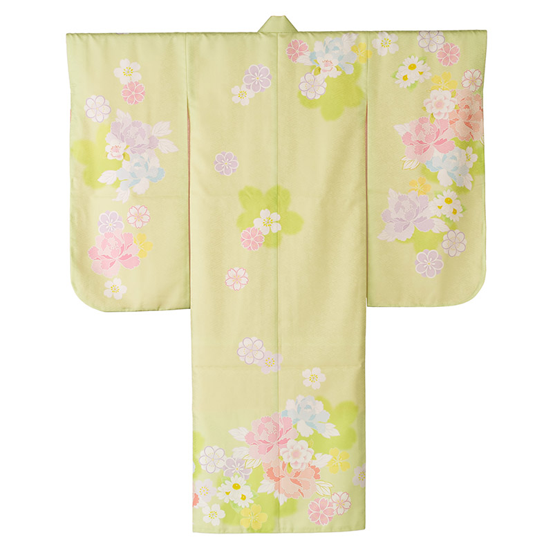 販売】七五三 女の子 着物 四つ身 単品 7歳 絵羽柄 襦袢付き