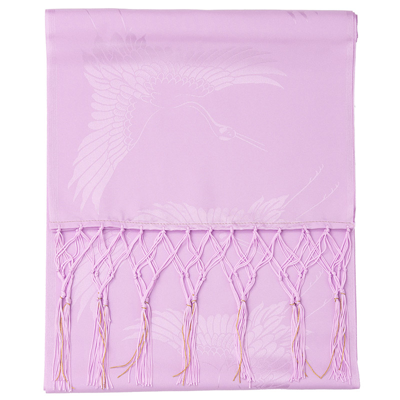 七五三 しごき 志古貴 鶴 花鞠 ポリエステル 綸子 赤 ローズ ピンク 藤