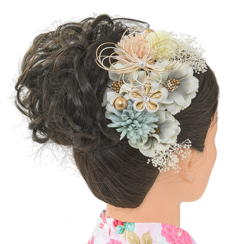 成人式 卒業式 袴 髪飾り ピンク グレー オレンジ 水色 クラシック