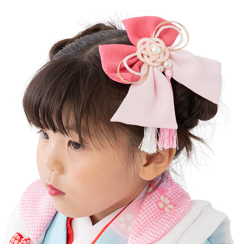 日本髪 髪飾り 七五三 3～7歳 (ブルー×ピンク) 日本髪 髪飾り 七五三 3～7歳 (ブルー×ピンク)