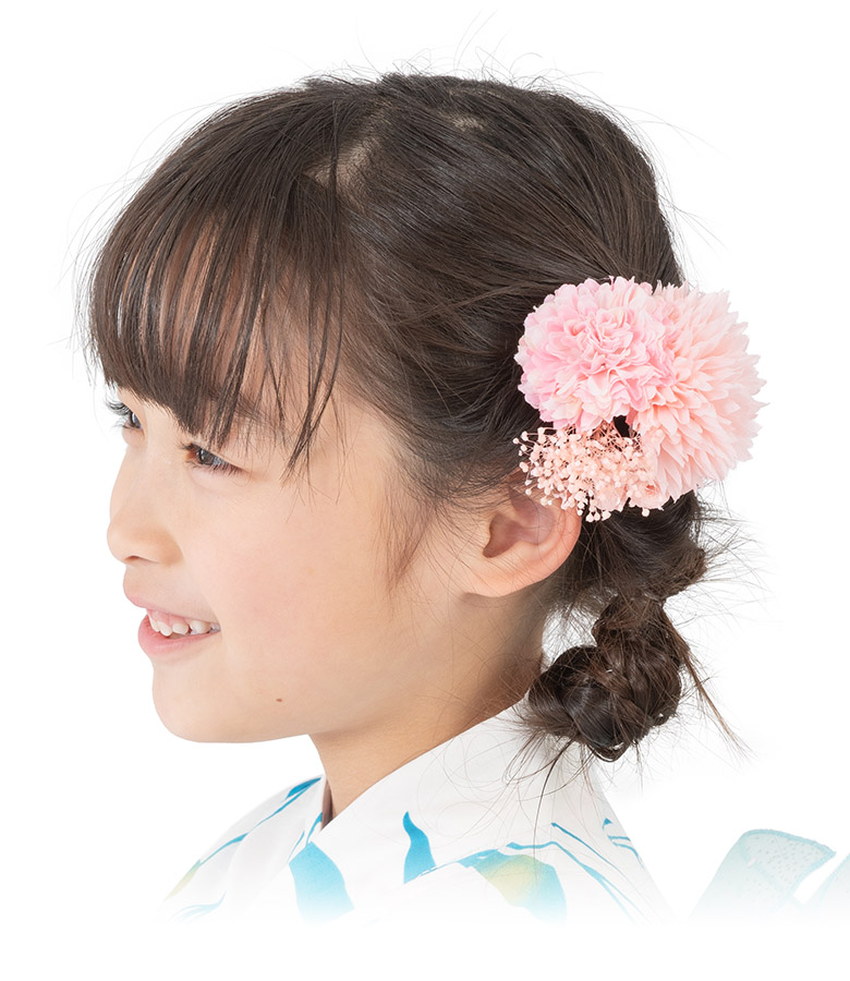 髪飾り 浴衣 七五三 成人式 卒業式 くすみフラワーとマム