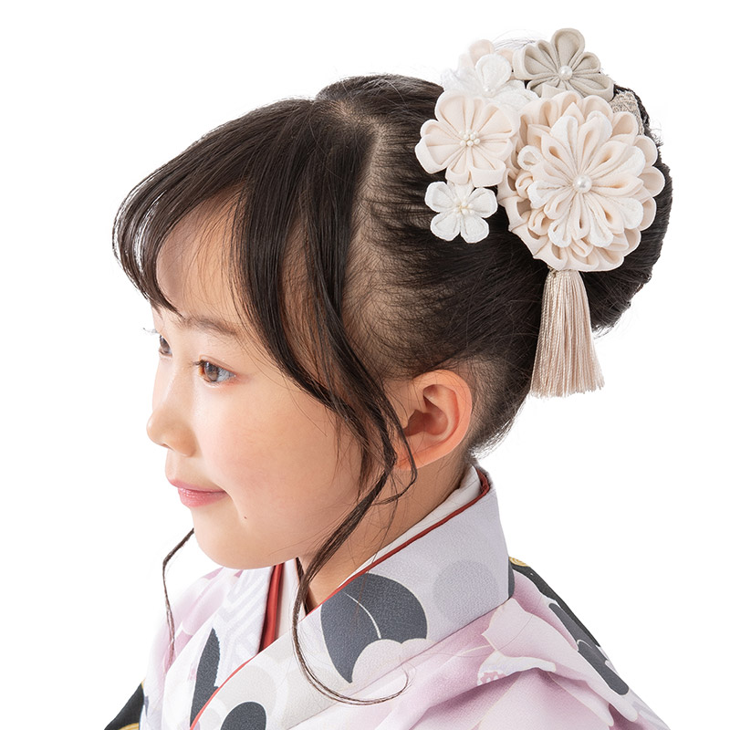 七五三 髪飾り 3歳 5歳 7歳 三歳 五歳 七歳 つまみ細工 レース