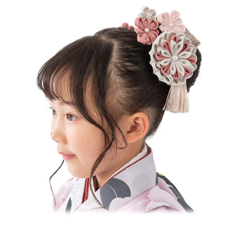 七五三　７歳　アンティークお着物セット　ぷっくり梅の髪飾り付き 楽天市場】※11月上旬〜下旬まで先約あり【レンタル】七五三