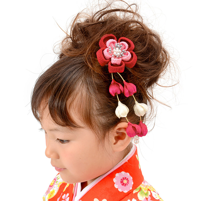 髪飾り ちりめん つまみ細工 かんざし 桜 送料無料 : 480-442x : 京の 