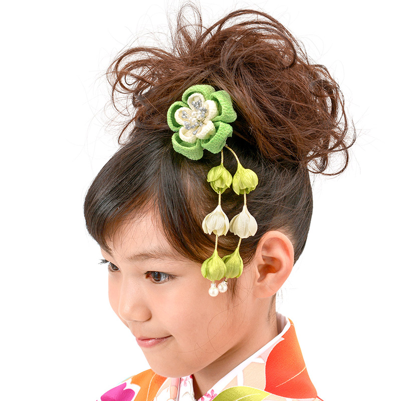 髪飾り ちりめん つまみ細工 かんざし 桜 送料無料 : 480-442x : 京の 