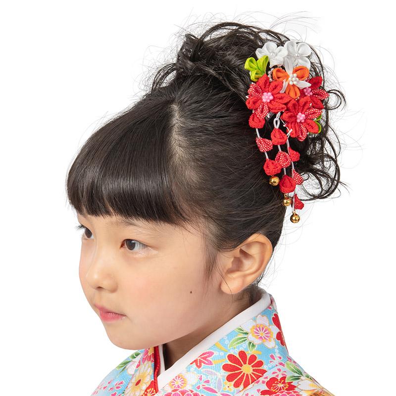 髪飾り ちりめん つまみ細工 梅 剣花 ピンク 赤 送料無料｜kyoto-miyabi｜02