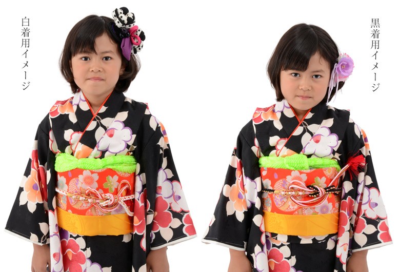 【正絹】白×ピンク♡七五三　7歳　女の子　セット　一式　パール付帯締め 七五三小物 女の子 帯じめ 正絹 パール付 帯〆 白 赤 黒 ピンク
