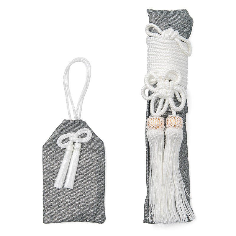 七五三 男の子 かいけん お守り セット 白紺縞 白黒縞 銀ラメ 着物 袴