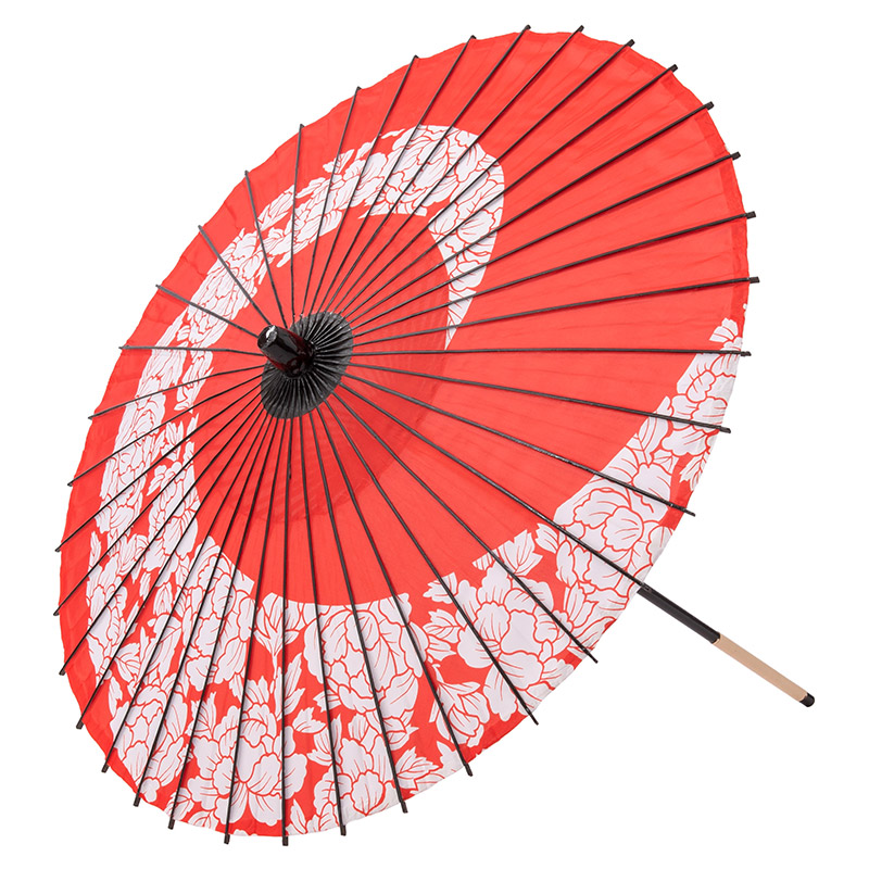 撮影用 和傘 子供用 七五三 布和傘 青 赤 桜 芍薬渦 しゃくやく 直径75cm 柄物 記念撮影 ...
