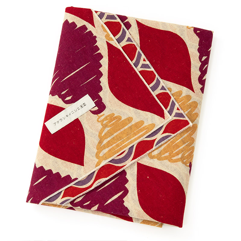 大判風呂敷 アタラシキイニシエ 綿麻 108cm 日本製 立涌 亀甲 レッド