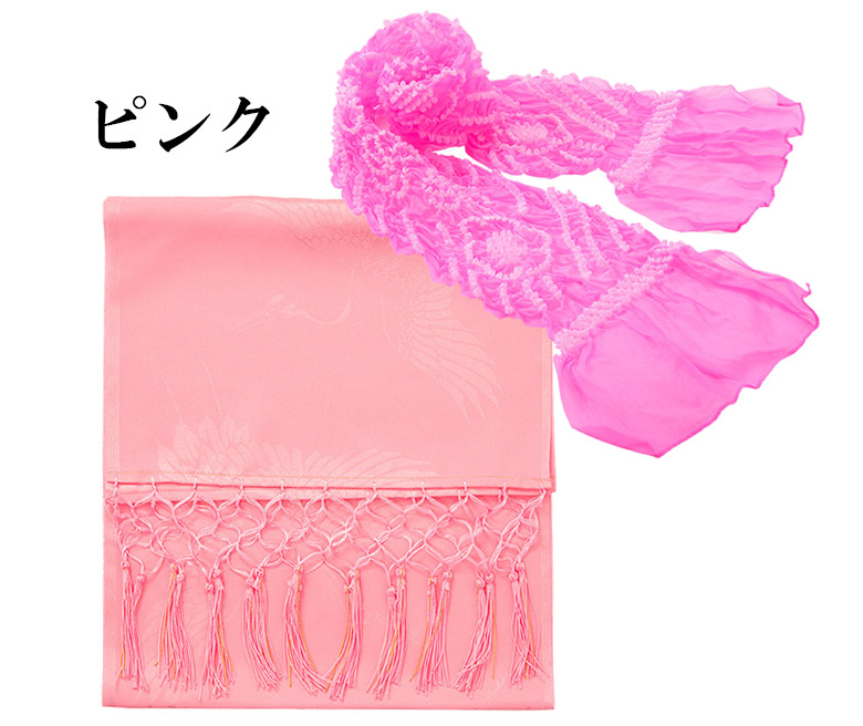 女の子帯揚しごきセット 日本製 おびあげ 帯あげ 志古貴 七五三小物 赤