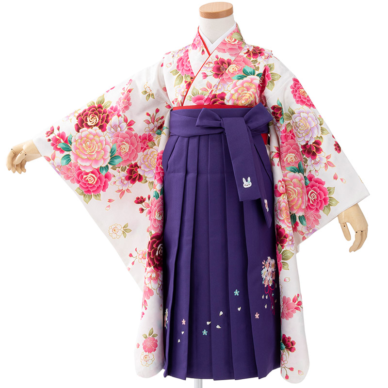 女の子 着物袴セット 卒園式袴 くすみカラー 刺繍袴 5点セット グレー 