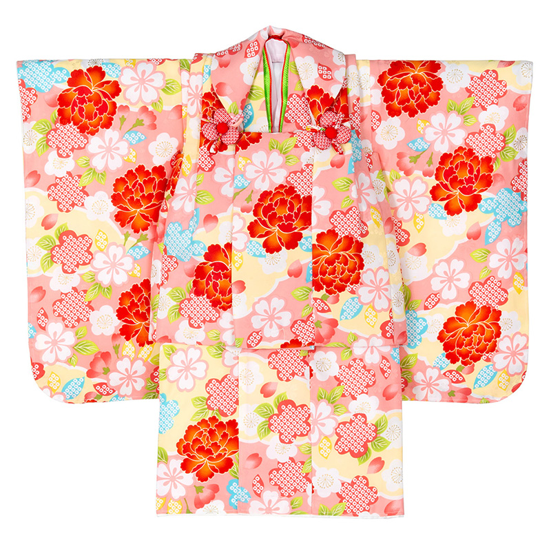七五三 着物 3歳 被布 セット 女の子 ちょっと訳あり レトロ カラフル