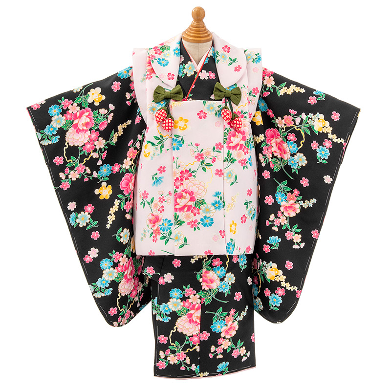 七五三 着物 3歳 被布 セット 女の子 鞠 赤 ピンク 白 まり 販売