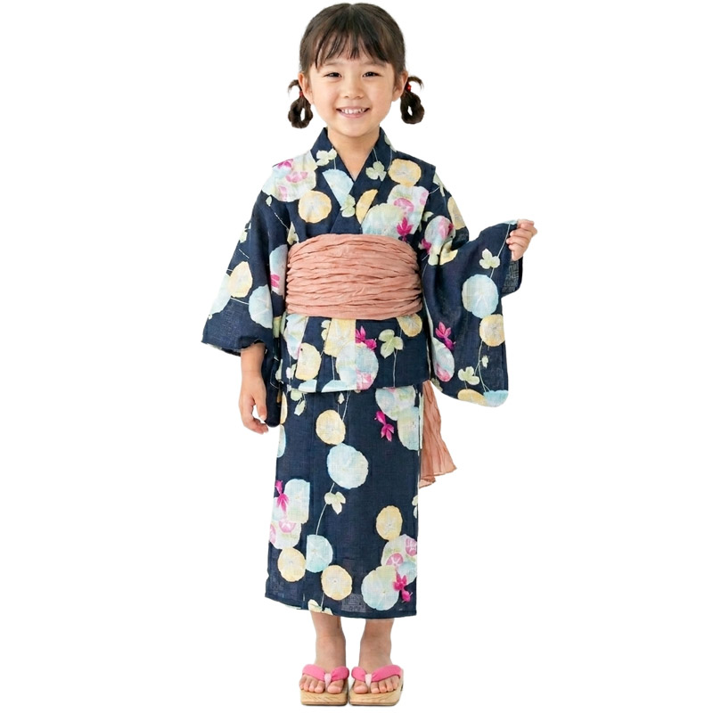 キッズ浴衣 単品 子供浴衣 女の子 ゆかた お稽古用 ボヌールセゾン