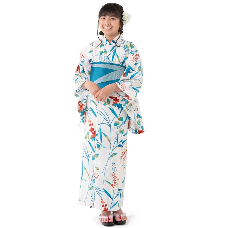 浴衣 帯セット 2点 ジュニア 女の子 子ども 子供浴衣 お稽古用 140cm