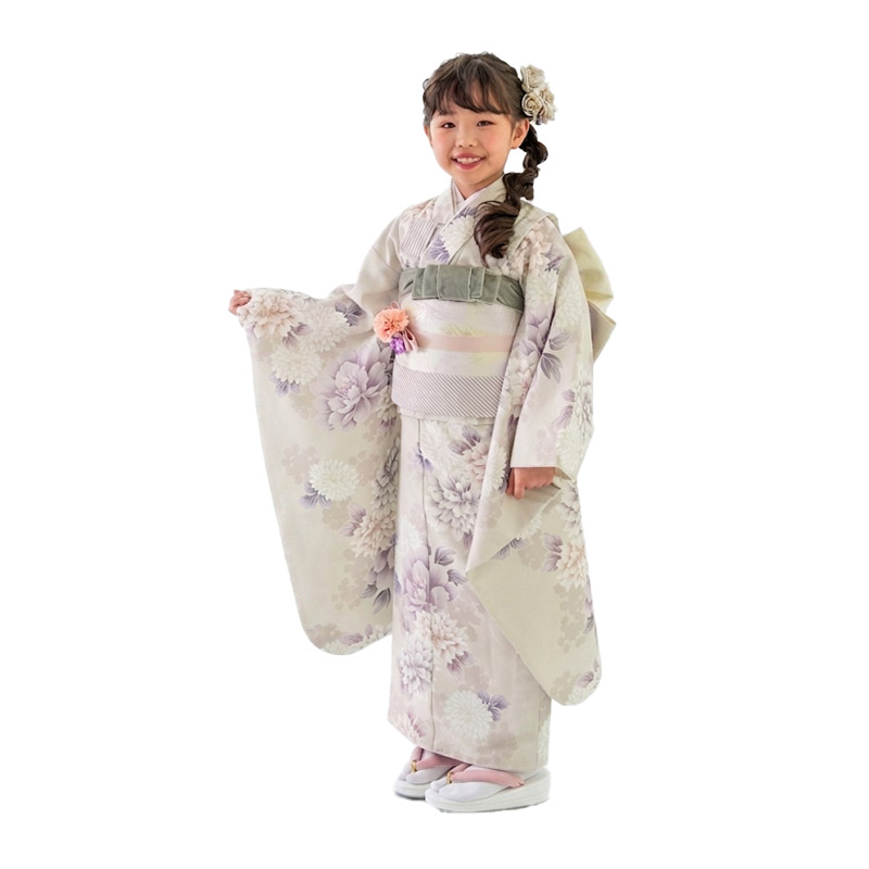 販売】七五三 女の子 7歳 7才 着物 バッグなしセット 青 黒 紅 薄紫