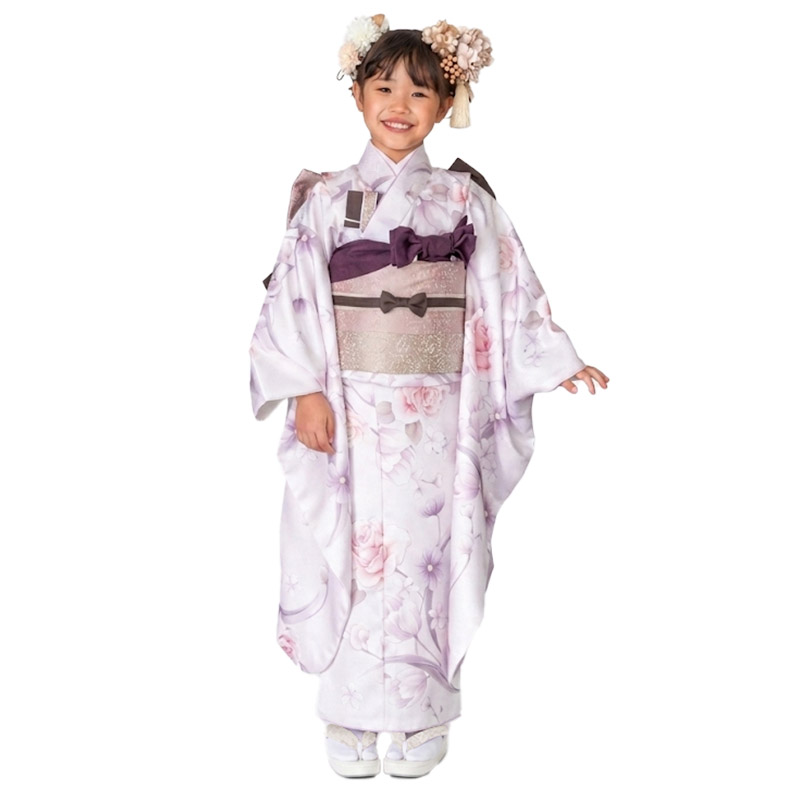 販売】七五三 女の子 7歳 7才 着物 バッグなしセット 青 黒 紅 薄紫