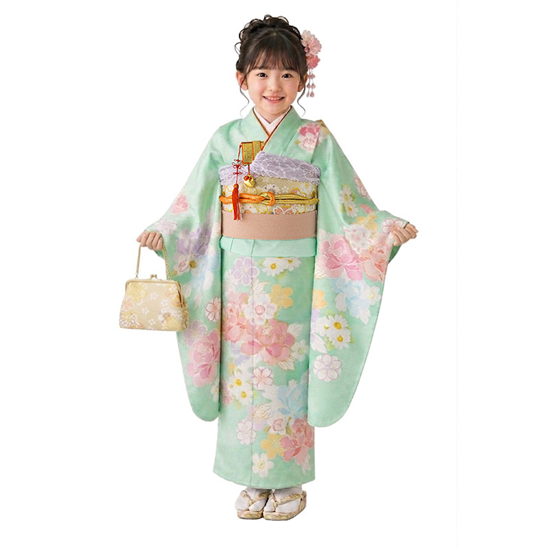 販売】七五三 女の子 7歳 7才 着物 フルセット モダン 絵羽柄 古典柄