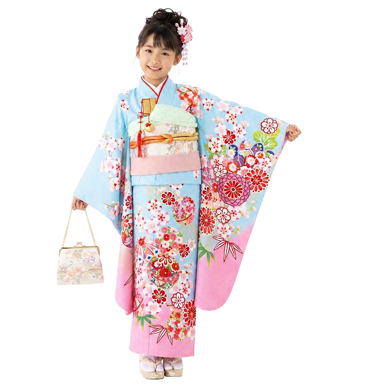 販売】七五三 女の子 7歳 7才 着物 フルセット モダン 絵羽柄 古典柄