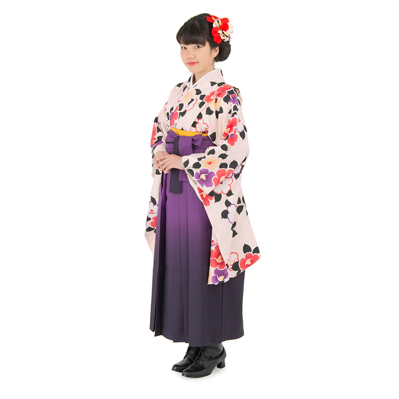 小学校卒業式 ジュニア 女の子 着物袴 セット 黒 桜色 ワインレッド 紫