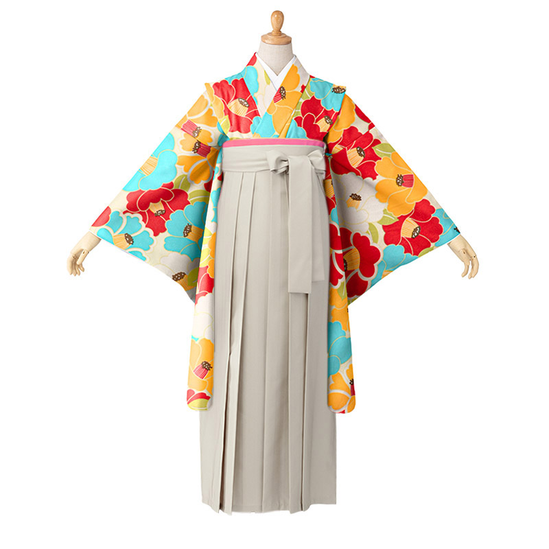 卒服 卒業式 小学校 女の子 着物袴 セット 黒 水色 白 赤 薄紫 グレー