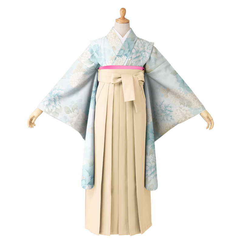 小学校卒業式 ジュニア 女の子 着物袴 セット 黒 水色 白 赤 薄紫