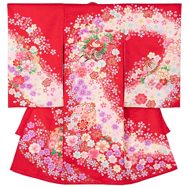 【新品】お宮参り用 花柄着物 保管品 ) 正絹 女児 お宮参り 産着 きもの 販売】お宮参り 初着 女の子 産着 着物 お祝い着 赤ちゃん