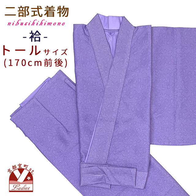 二部式着物 洗える着物 袷 小紋柄の着物 フリー/トールサイズ