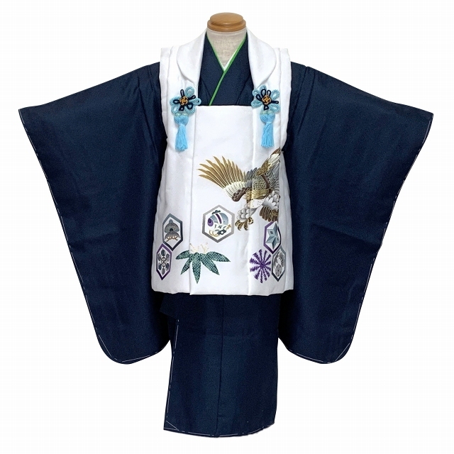 京都室町st. 七五三 着物 3歳 男の子 被布セット 絵羽柄の被布コートと 