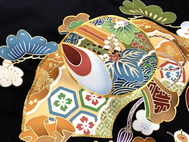 お宮参り 着物 男の子 赤ちゃんのお祝い着 日本製 熨斗目 刺しゅう入り