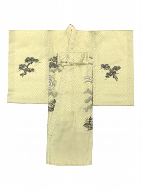 お宮参り 男の子 着物 正絹 日本製 素描風 赤ちゃんのお祝い着 （初着